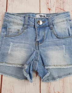 pantalone jeans elasticizzato con elastico in vita regolabile bimba
