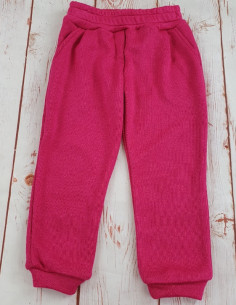 pantalone felpa effetto maglia invernale bimba