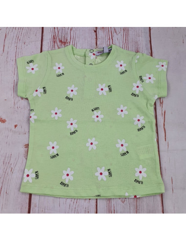 maglia t shirt cotone cotone di jersey fiori neonata