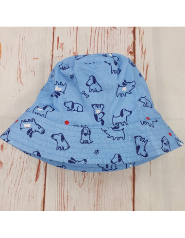 cappello pescatore cotone fantasia cagnolini neonato