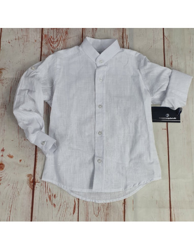 camicia cotone effetto lino con maniche regolabili nazareno gabrielli bimbo