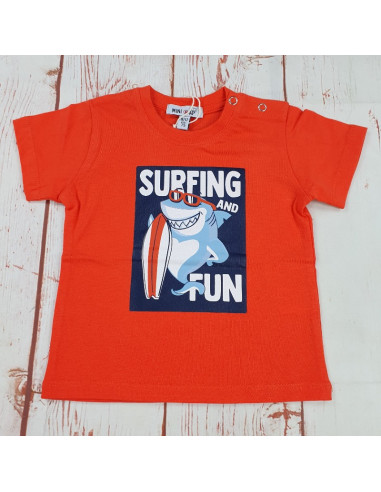 maglia t shirt cotone squalo surfing neonato