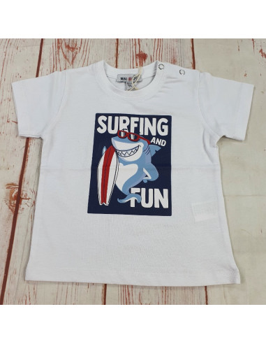 maglia t shirt cotone squalo surfing neonato