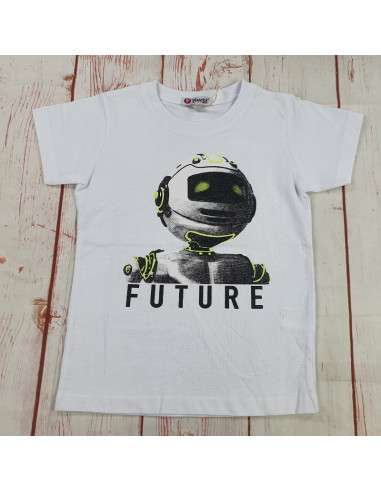 maglia t shirt cotone robot future bimbo