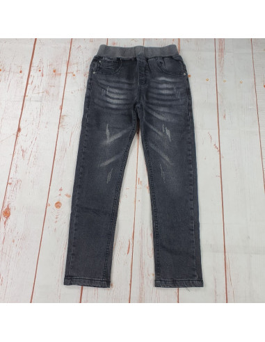 jeans con elastico e graffiature bimbo