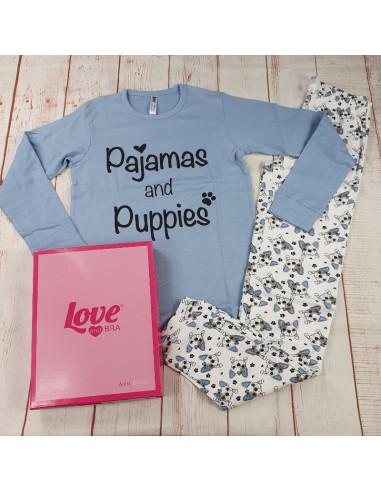 pigiama  caldo cotone pajamas and puppies ragazza
