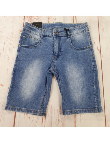 bermuda jeans elastico regolabile in vita ragazzo