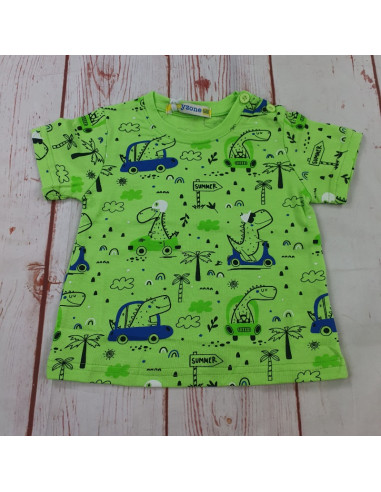 maglia t shirt cotone fantasia dinosauri neonato