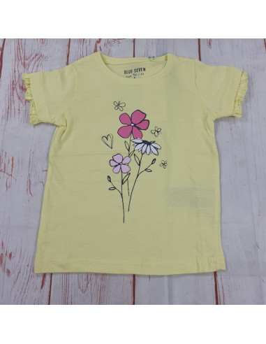maglia t shirt cotone fiori bimba