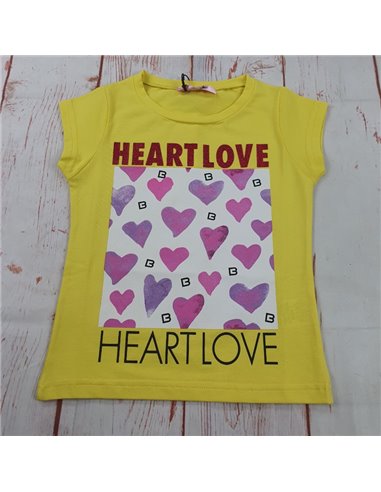 t shirt cotone heart love cuori bimba