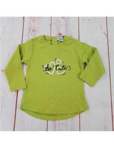 maglia caldo cotone cuori cutes verde neonata