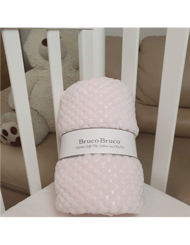 coperta soft pyle per lettino con sbarre cm 110x150 rotolo lavorata rosa culla