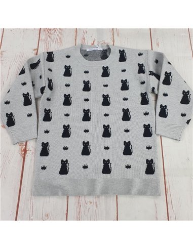 maglione lungo gattini bimba