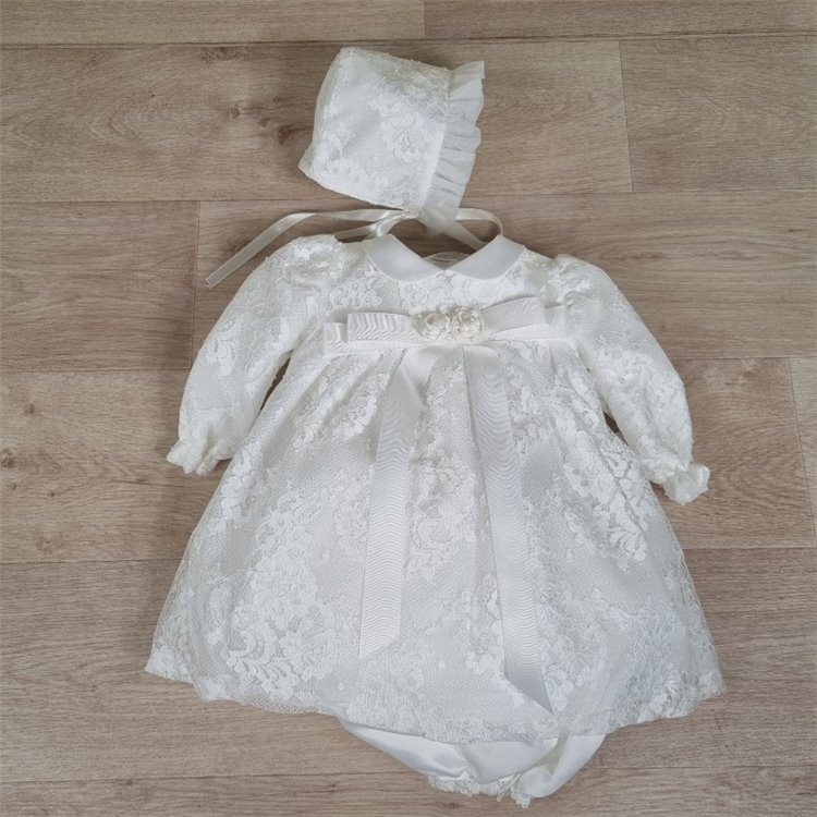 vestito battesimo cerimonia caldo cotone culotte e cuffia neonata
