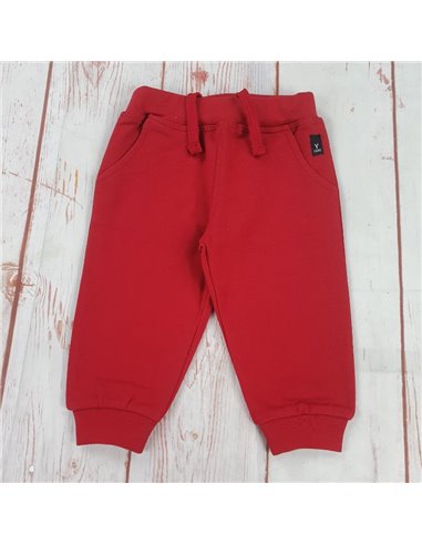 pantalone tuta felpa invernale time rosso culla