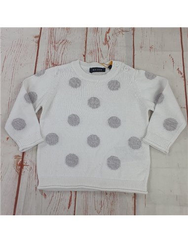 maglione caldo cotone pois grigi neonata