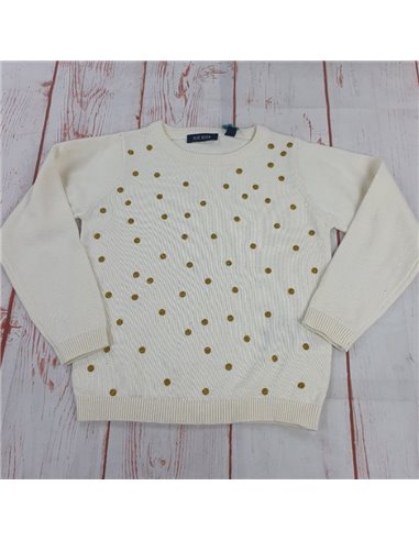 maglione caldo cotone pois oro lurex bimba