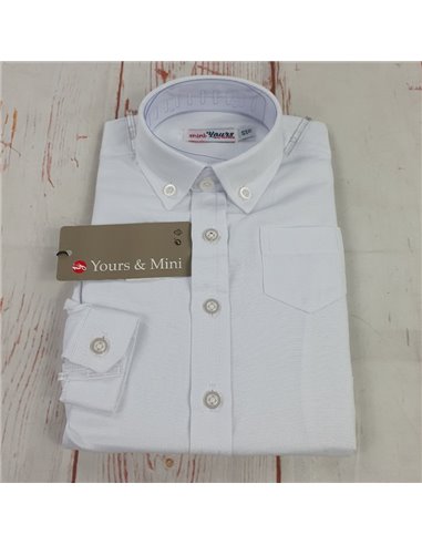camicia cotone manica lunga bianca culla