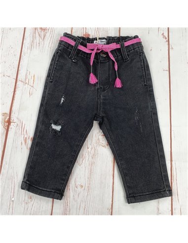 pantalone jeans elasticizzato con cintura neonata