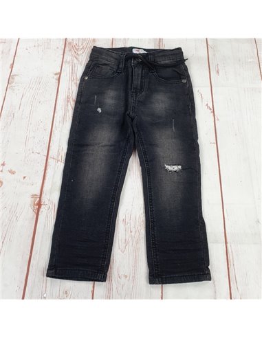 pantalone jeans elastico in vita regolabile rotture bimbo