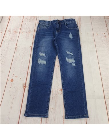 pantalone jeans elastico in vita regolabile rotture ragazzo