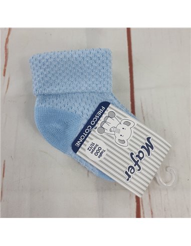 calze cotone lavorata azzurra neonato