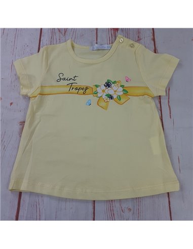 t shirt cotone sain tropez fiori gialli neonata