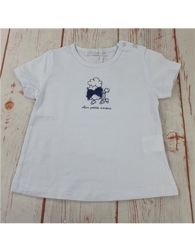 t shirt cotone cane fiocchetto neonata