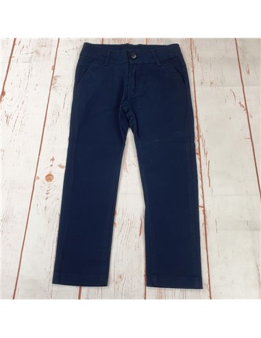 pantalone tessuto cotone primavera blu elastico regolabile ragazzo
