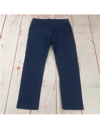 pantalone tessuto cotone primavera blu elastico regolabile bimbo