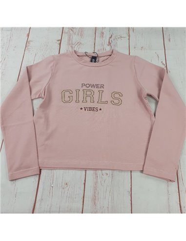 maglia cotone girls rosa ragazza