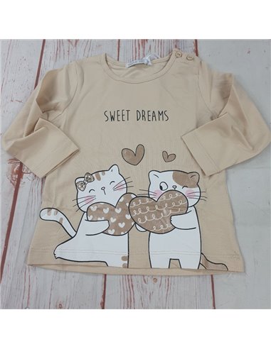 maglia cotone gatti sweet beigeneonata