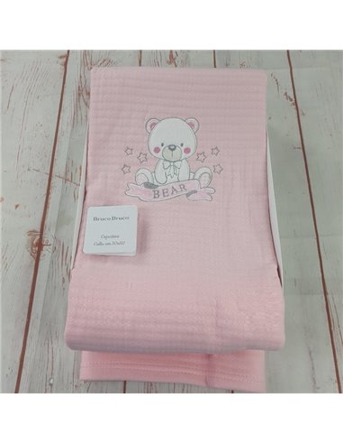 coperta primavera felpina lavorata bear cm 70x80 rosa culla