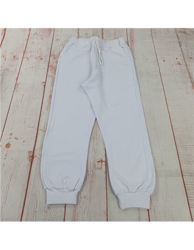 pantalone tuta felpa leggera bianco ragazzo