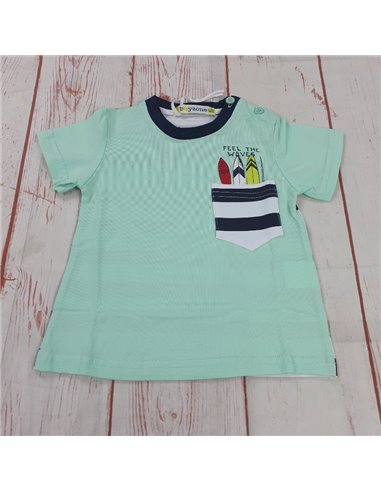 t shirt cotone feel the waves culla