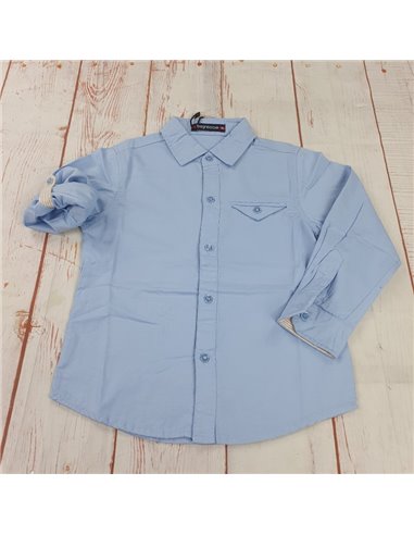 camicia cotone azzurra bimbo