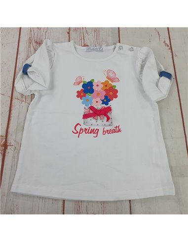 t shirt cotone spring bianco neonata