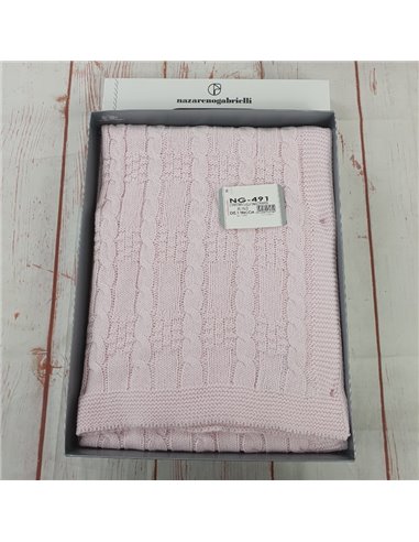 coperta cotone trecce rosa cm 75x100  nazareno gabrielli culla