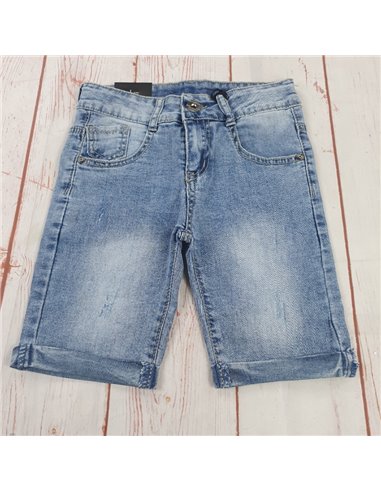 bermuda jeans elasticizzato con elastico in vita regolabile bimbo