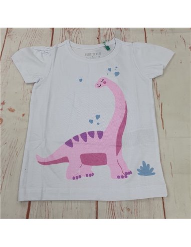 t shirt cotone dinosauro rosa bimba