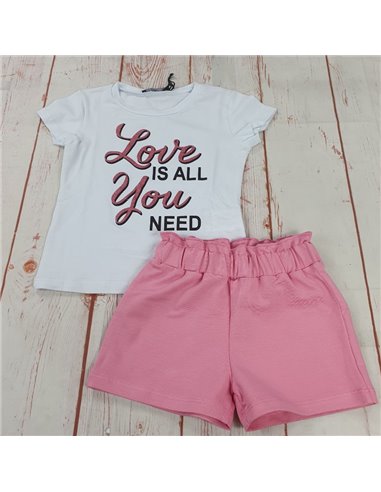 completo t shirt cotone love is all bimba