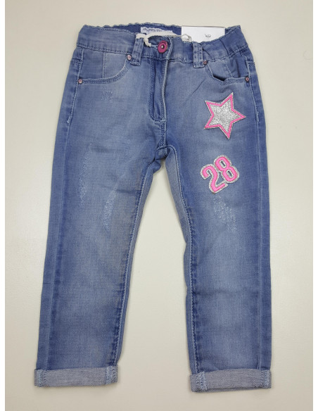 pantalone felpa leggera effetto jeans neonata