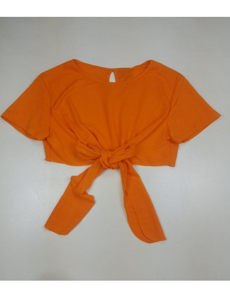 maglia corta in jersey di cotone donna