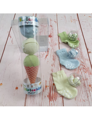 idea regalo cono gelato con 3 calze antiscivolo primi mesi cotone Culla